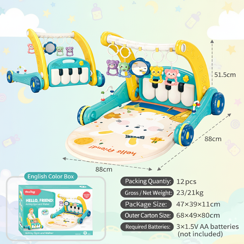 Step & Play – Interactif et sécurisé – Trotteur et baby gym 3 en 1