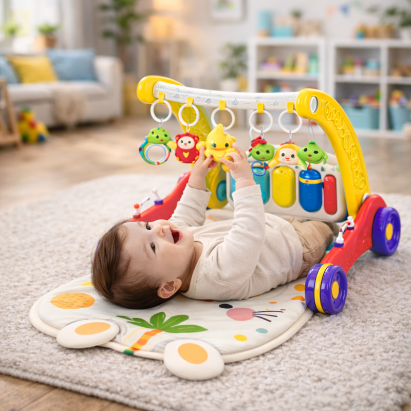 Step & Play – Interactif et sécurisé – Trotteur et baby gym 3 en 1