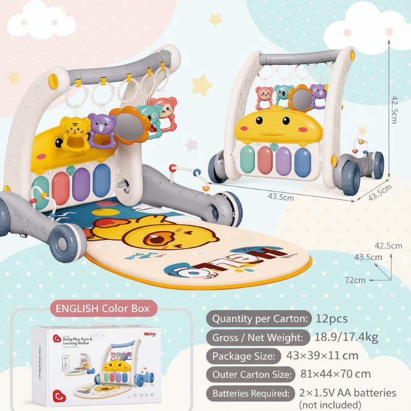 Step & Play – Interactif et sécurisé – Trotteur et baby gym 3 en 1