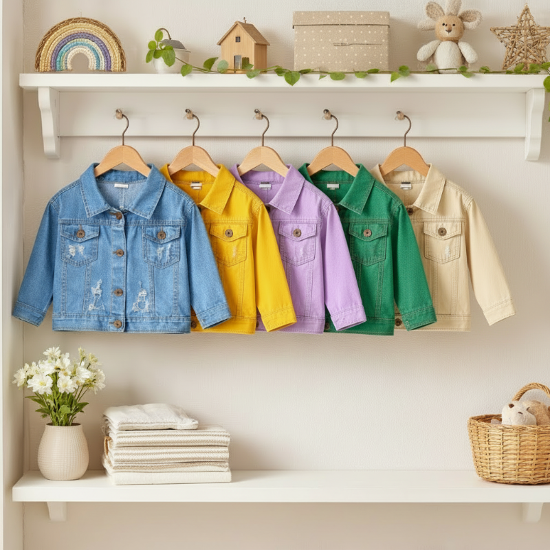 Candy Color Veste en jean – Veste en jean légère pour enfants