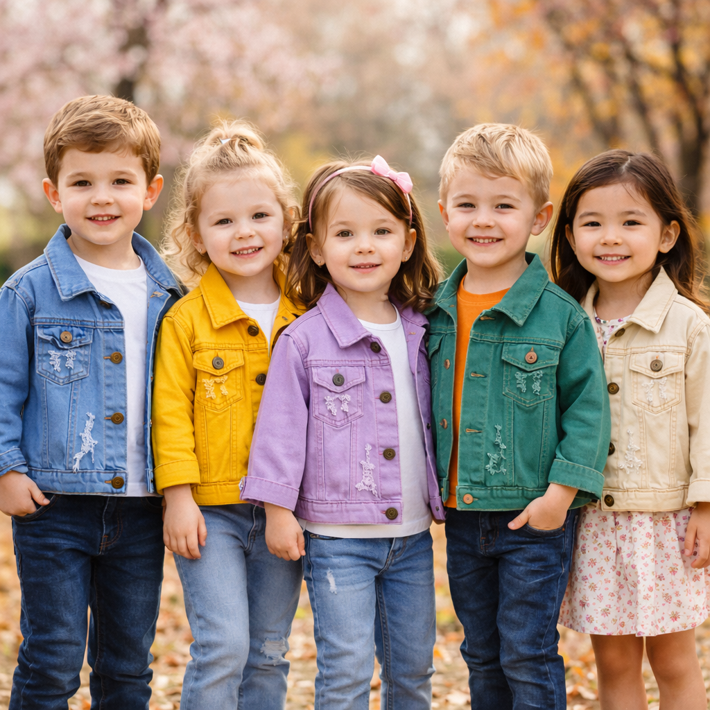 Candy Color Veste en jean – Veste en jean légère pour enfants