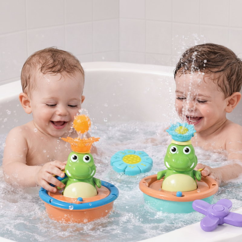 Light Up Crocodile Bath Toy – Interactif et jeux d'eau – Jouets de bain « Fontaine Crocodile »