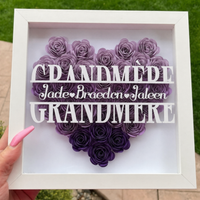 Thumbnail for Personalized Rose Shadow Box – Cadeau unique pour la fête des Mères – Boîte à ombres personnalisée avec des roses