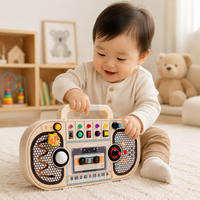 Thumbnail for Wooden Busy Board – Motricité et interactivité – Tableau d'activités musicales