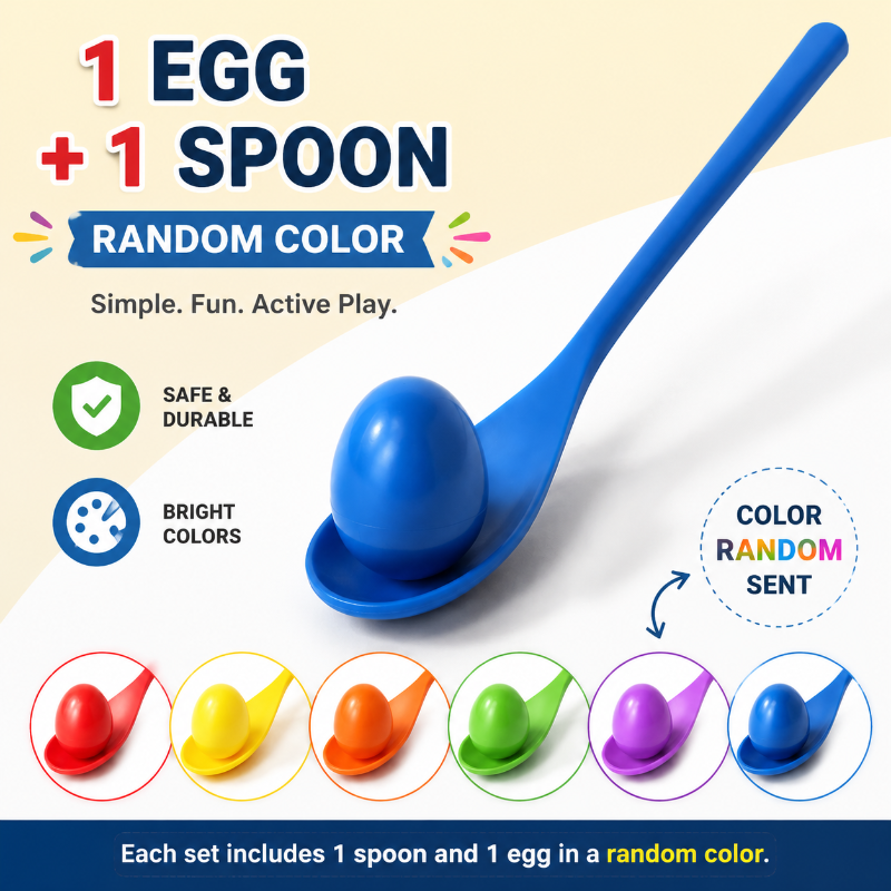 Wooden Egg Spoon Game – Motricité et apprentissage – Jeu d'équilibre « Course aux œufs »