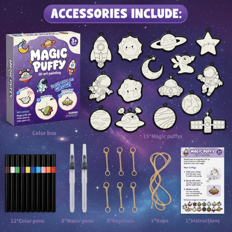 Magic Puff Paint – Créatif et interactif – Kit de bricolage à la texture mousseuse magique