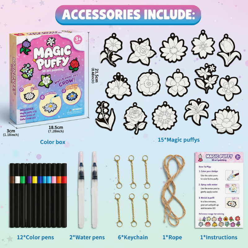 Magic Puff Paint – Créatif et interactif – Kit de bricolage à la texture mousseuse magique