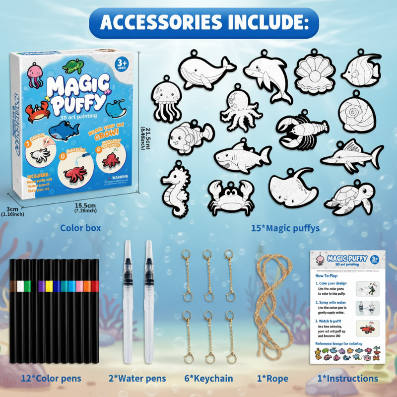 Magic Puff Paint – Créatif et interactif – Kit de bricolage à la texture mousseuse magique