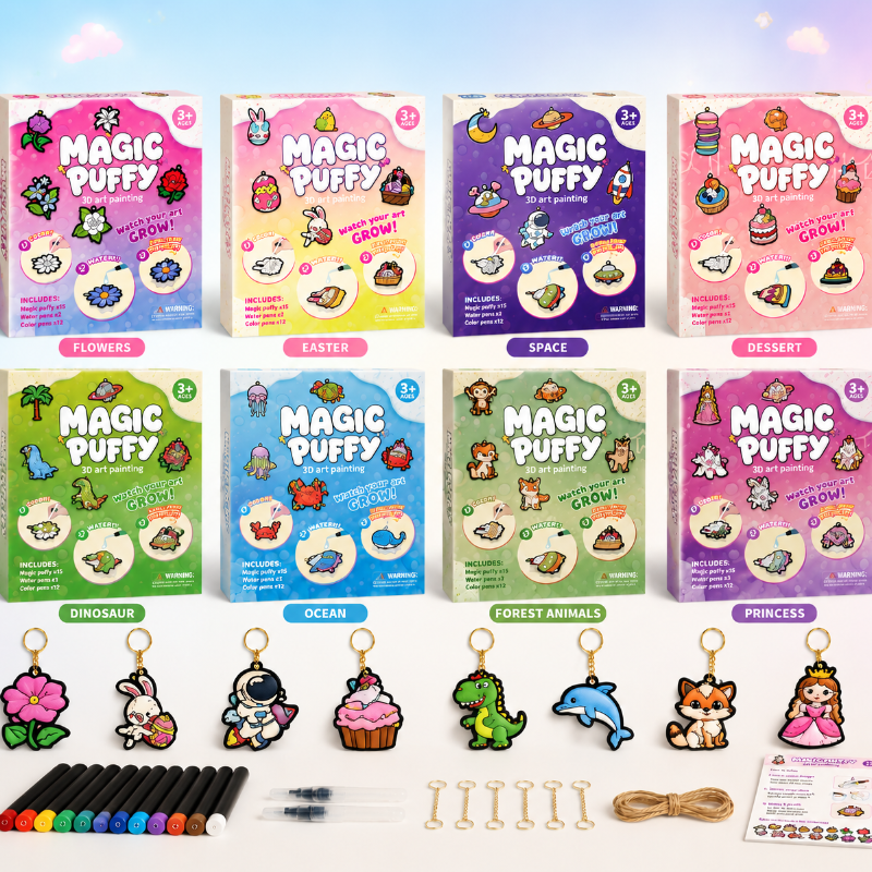 Magic Puff Paint – Créatif et interactif – Kit de bricolage à la texture mousseuse magique