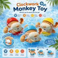Thumbnail for Clockwork Monkey Toy – Jeux et plaisirs aquatiques – Jouet de bain à remonter