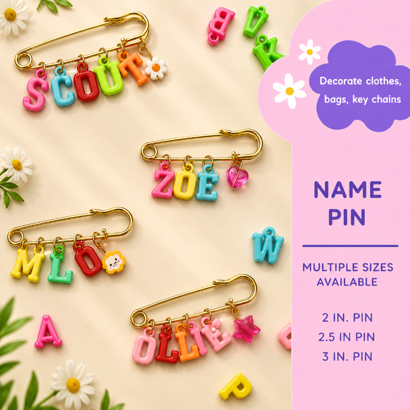 Personalized Charm Pin – Personnalisée et élégante – Broche avec prénom