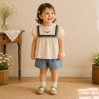 Thumbnail for Girls Summer Fashion Top – Léger et confortable – Haut vintage pour fille