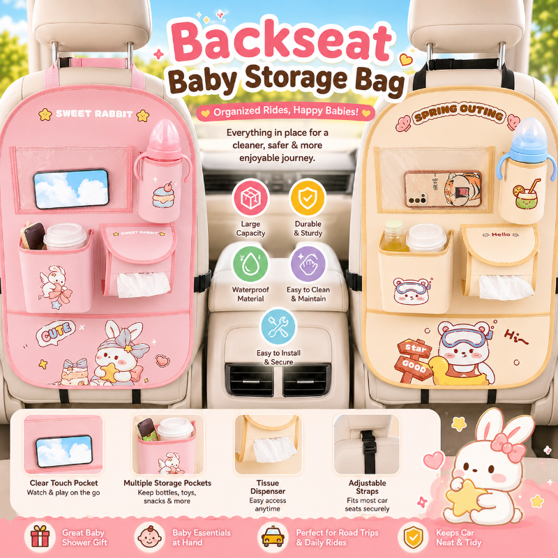 Backseat Baby Storage Bag – Pratique et spacieux – Sac de rangement pour voiture