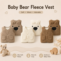 Thumbnail for Baby Bear Fleece Vest – Chaud et doux – Gilet « Kinder Beer »