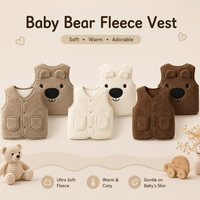 Thumbnail for Baby Bear Fleece Vest – Chaud et doux – Gilet « Kinder Beer »