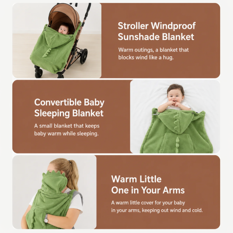 Dinosaur Baby Carrier Cover – Chaleur et confort – Couverture Dino Baby