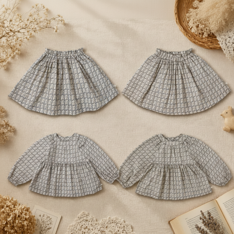 Cherry Shirt & Skirt – Mignon et léger – Ensemble de vêtements pour enfants