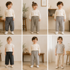 Plaid Cotton Pants – Léger et respirant – Pantalon décontracté style ballon/sarouel