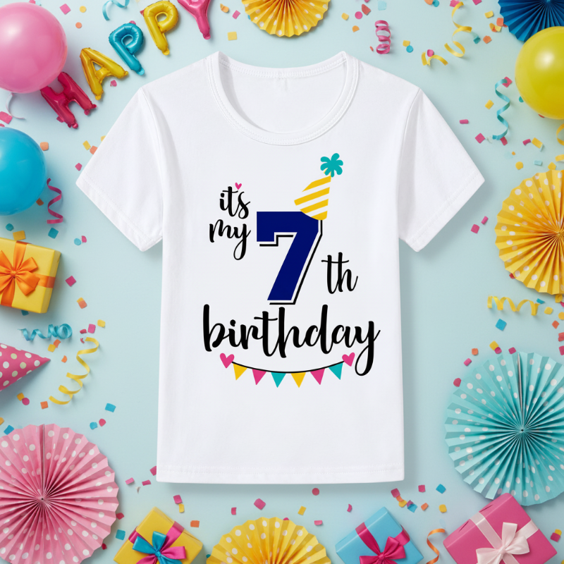 Birthday Graphic Tee – Mignon et léger – T-shirt d'anniversaire pour enfant