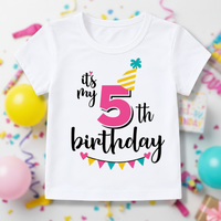 Thumbnail for Birthday Graphic Tee – Mignon et léger – T-shirt d'anniversaire pour enfant