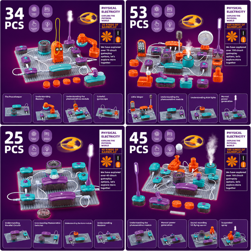 STEM Electronic Building Kit – Éducatif et technique – Kit d'expériences sur les circuits
