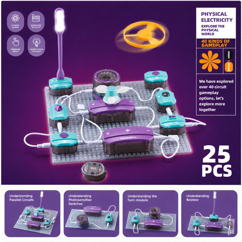 STEM Electronic Building Kit – Éducatif et technique – Kit d'expériences sur les circuits