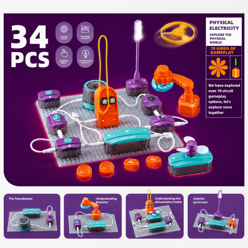 STEM Electronic Building Kit – Éducatif et technique – Kit d'expériences sur les circuits