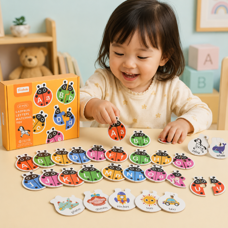 Wooden Letter Matching Game – Apprentissage et jeux – Puzzle de l'alphabet
