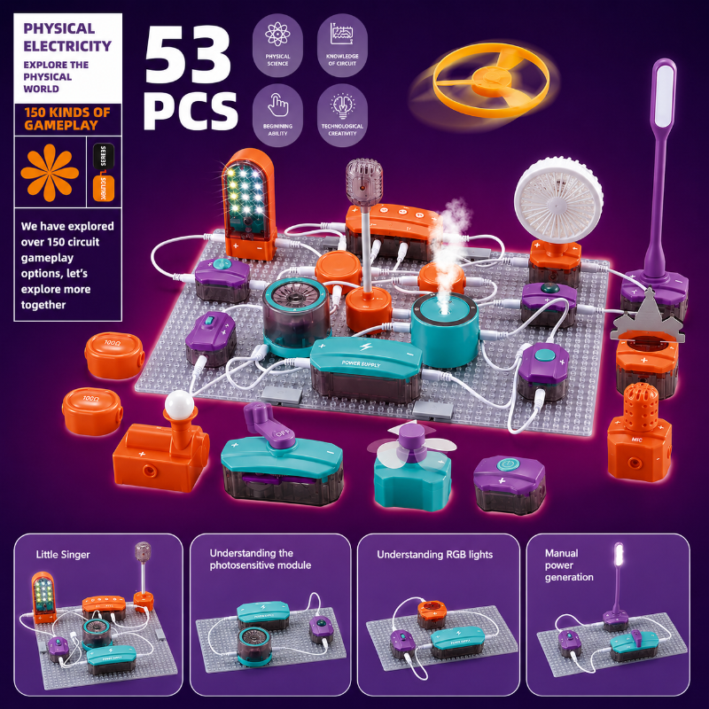 STEM Electronic Building Kit – Éducatif et technique – Kit d'expériences sur les circuits