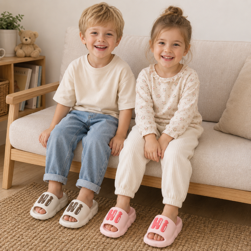 CloudWalk – Confortables et antidérapantes – Pantoufles pour enfants « Hi »