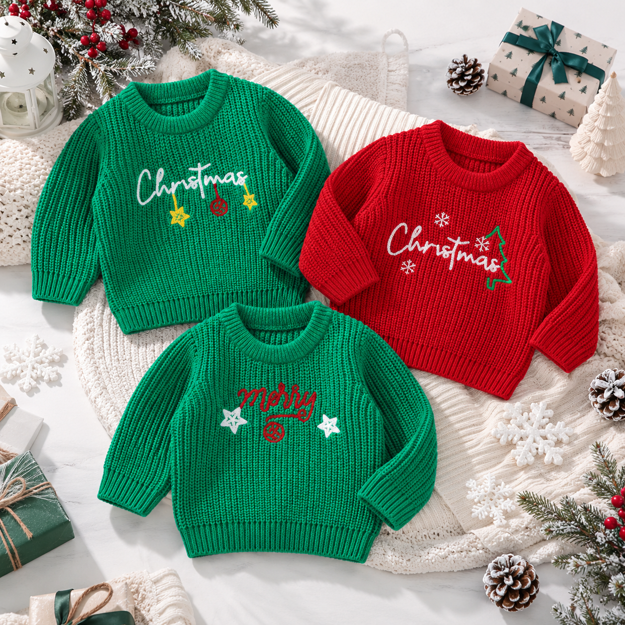 JoyKnit – Confortable et chaleureux - Pull de Noël avec inscription