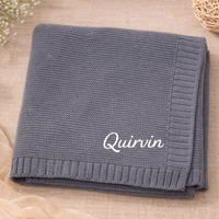 Thumbnail for Personalized Baby Blanket – Douce et unique – Couverture en coton personnalisée et brodée