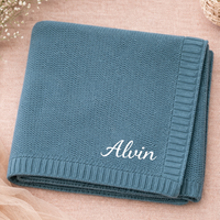 Thumbnail for Personalized Baby Blanket – Douce et unique – Couverture en coton personnalisée et brodée