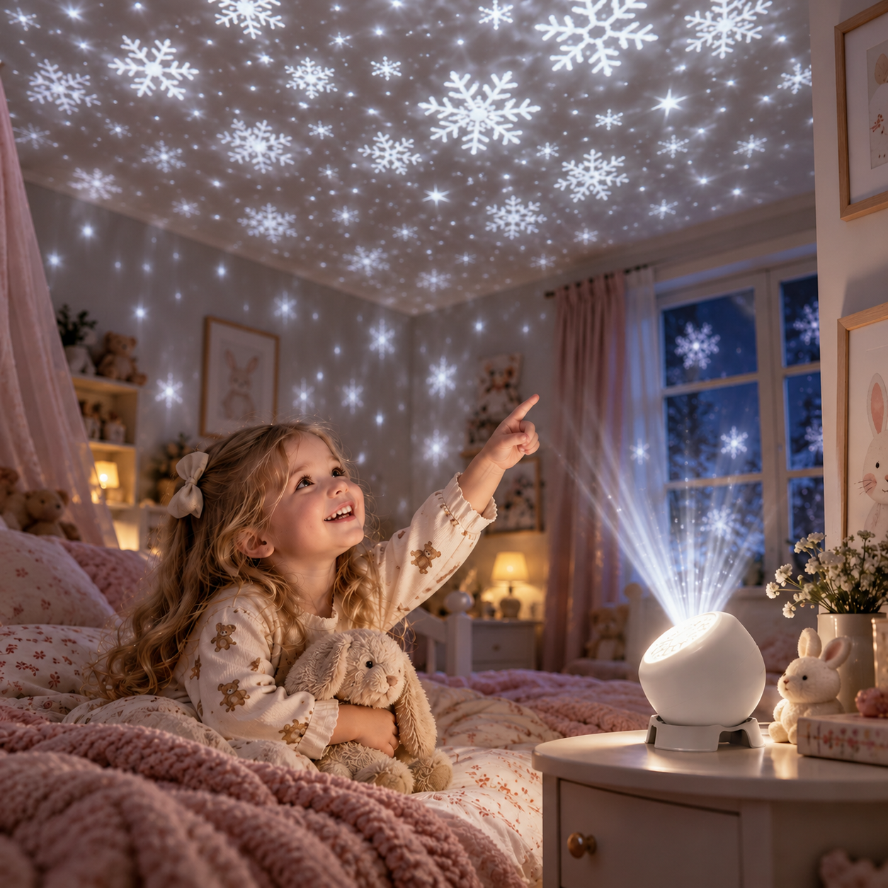 FrostyLight – Magique et plein d'ambiance – Lampe de projecteur rotative (Noël et Halloween)