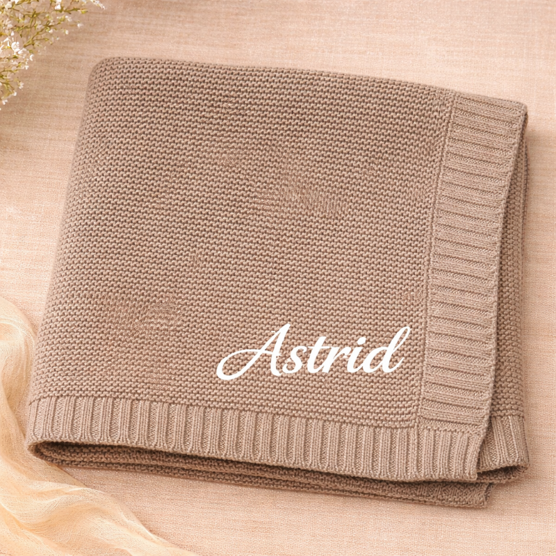 Personalized Baby Blanket – Douce et unique – Couverture en coton personnalisée et brodée