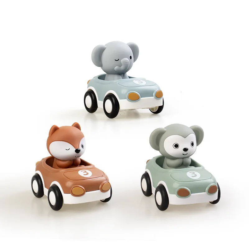 AnimalRide – Ludique et mignon – Voitures en silicone en forme d'animaux (lot de 3)