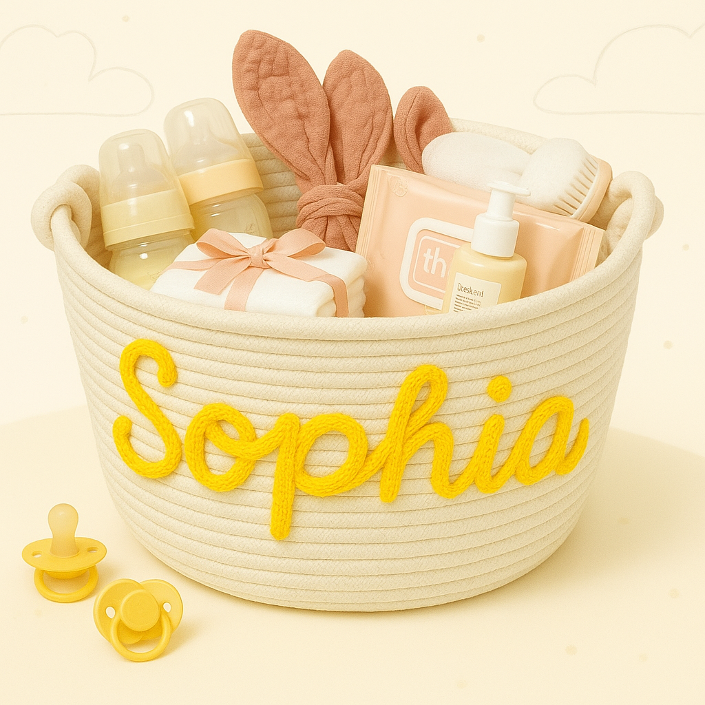 CuddleBasket – Adorable et personnel – Panier à langer personnalisé