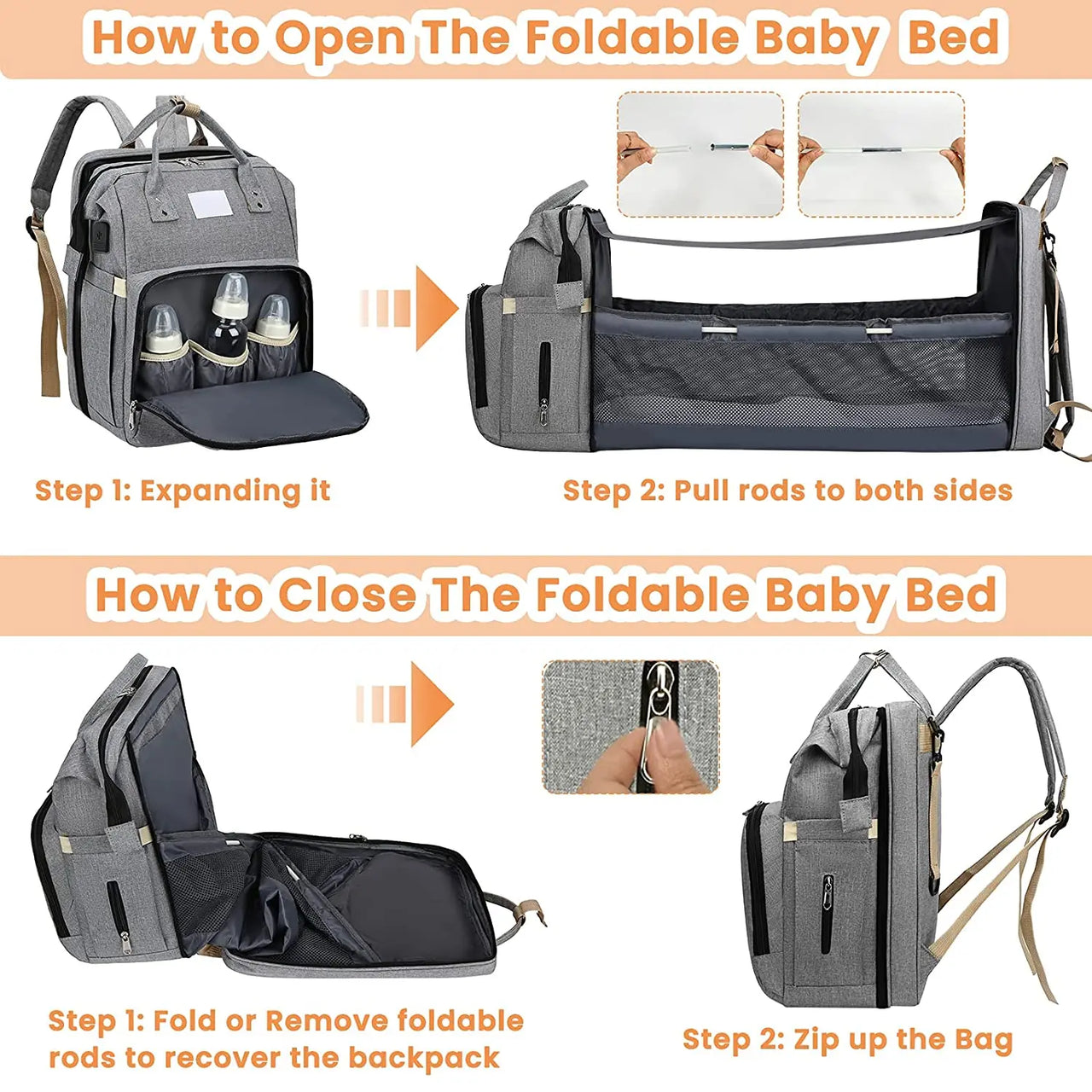Travel Bag™ - Sac à langer multifonctionnel - Sac à dos pour bébé