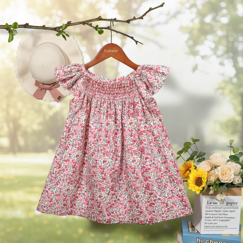 Floral Dress – Légère et aérienne – Robe à manches flottantes pour filles
