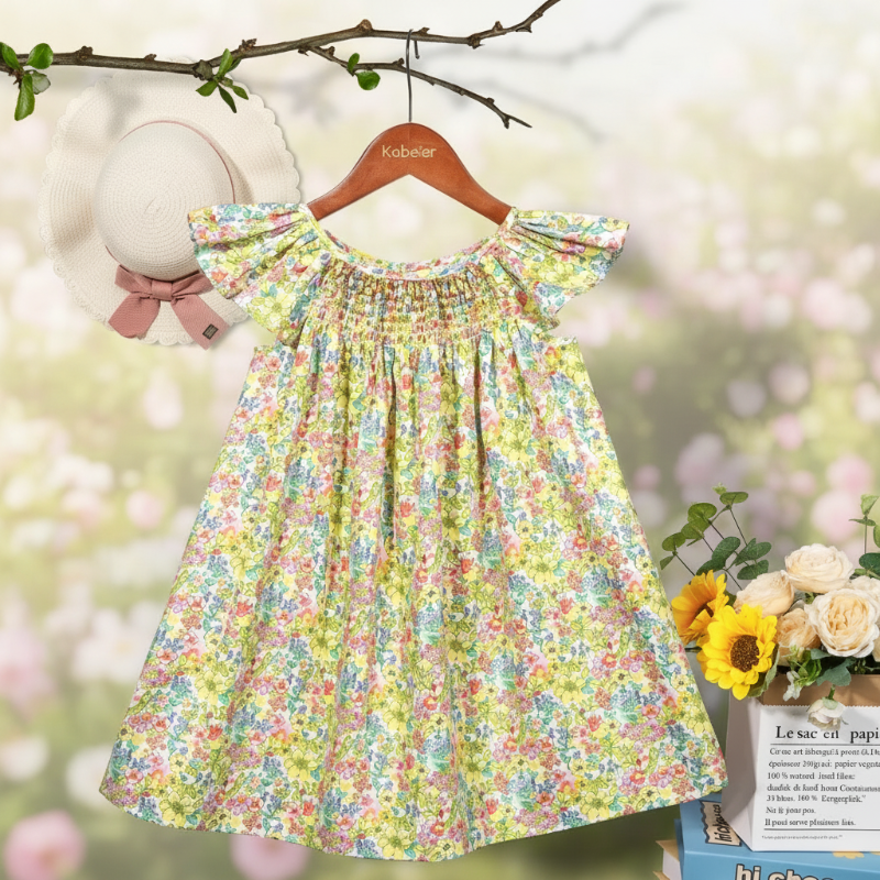 Floral Dress – Légère et aérienne – Robe à manches flottantes pour filles