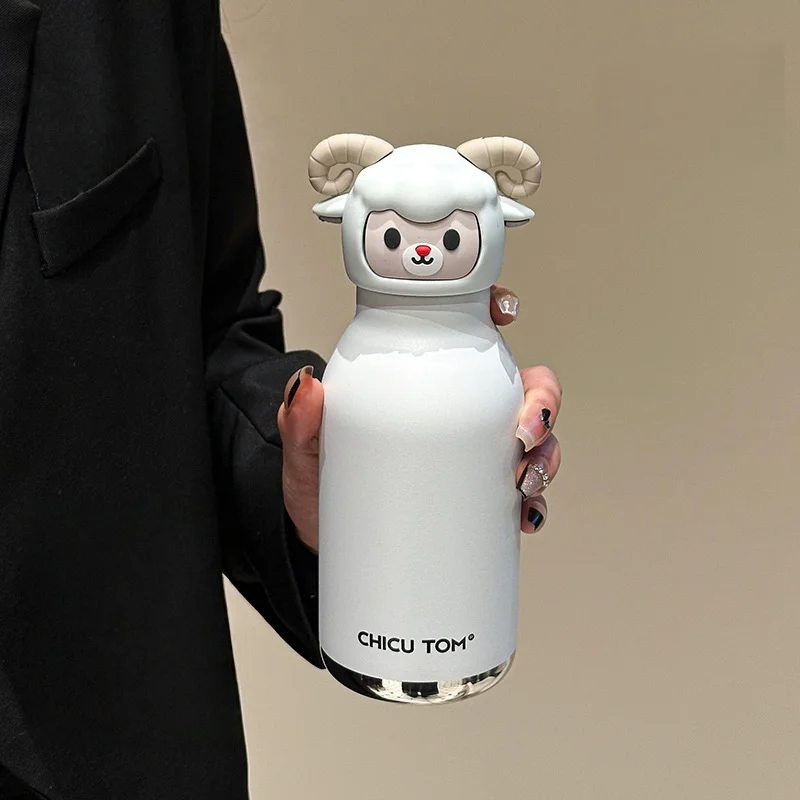 AnimalSip – Mignon et pratique – Gourde isotherme en acier inoxydable pour enfants avec motif d'animaux