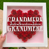 Thumbnail for Personalized Rose Shadow Box – Cadeau unique pour la fête des Mères – Boîte à ombres personnalisée avec des roses