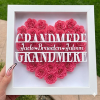 Thumbnail for Personalized Rose Shadow Box – Cadeau unique pour la fête des Mères – Boîte à ombres personnalisée avec des roses