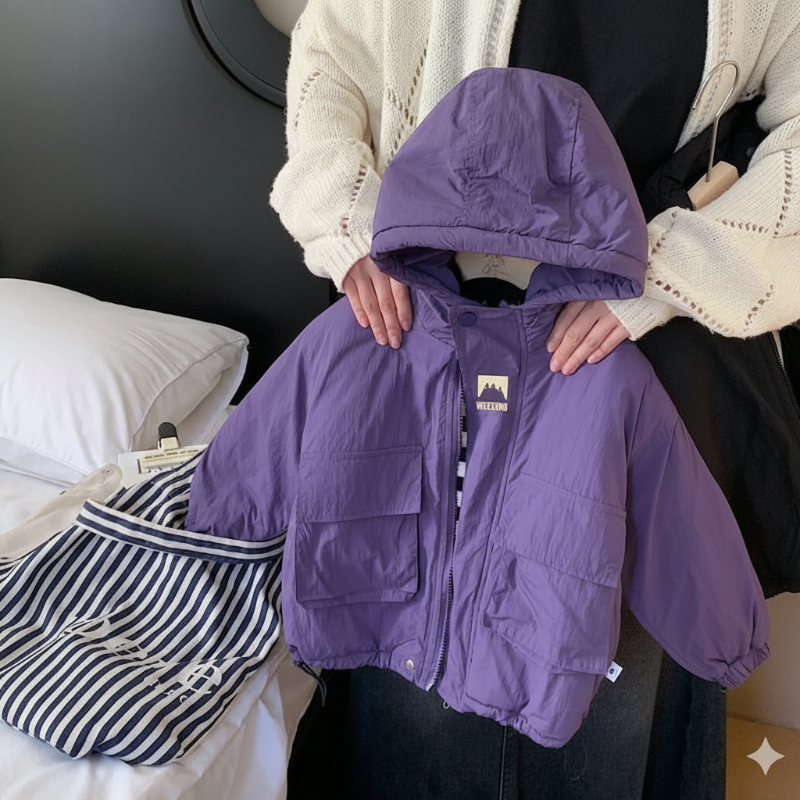LiloWear – Coupe-vent et imperméable – Veste coupe-vent pour enfants avec capuche
