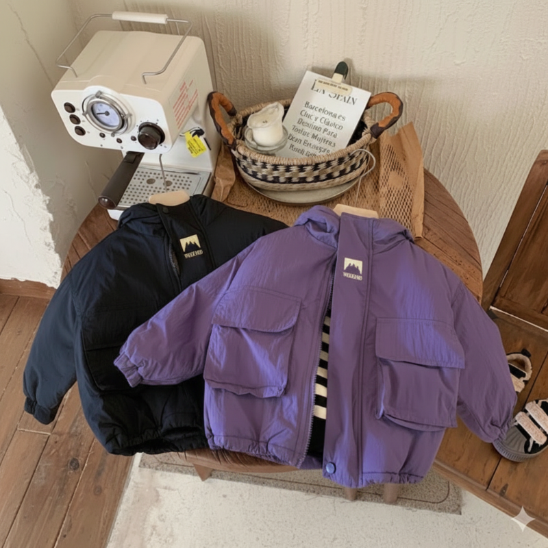 LiloWear – Coupe-vent et imperméable – Veste coupe-vent pour enfants avec capuche