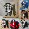 Boys Checkered Outfit – Tendance et confortable – Ensemble de vêtements à carreaux pour enfants