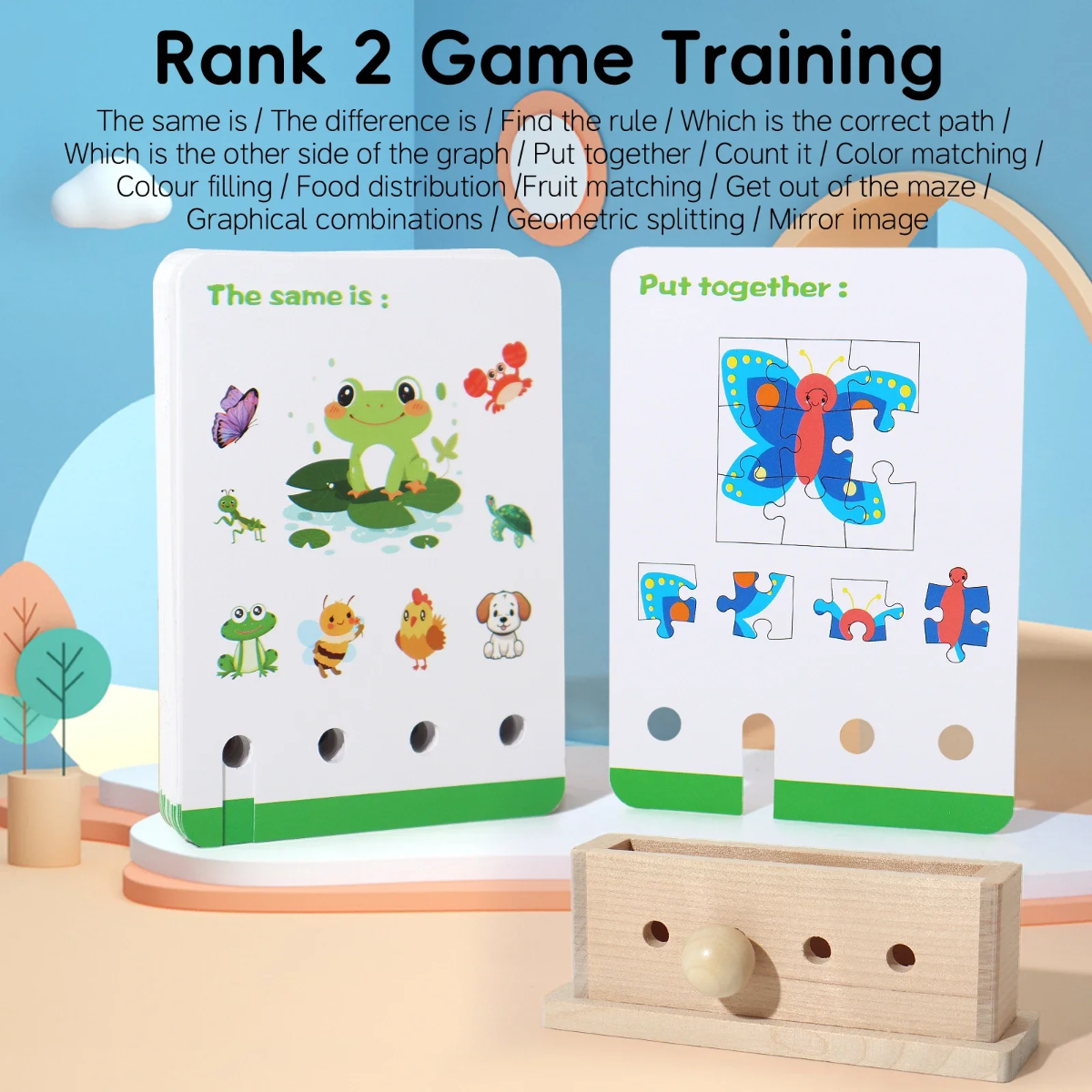 BrainyKids – Logique & Amusant – Jeu de cartes éducatif en bois