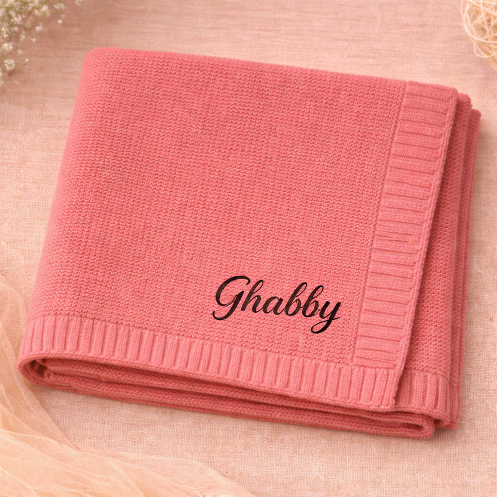 Personalized Baby Blanket – Douce et unique – Couverture en coton personnalisée et brodée