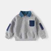 Thumbnail for CoolJunior – Chaleureux et élégant – Pull pour garçon avec col en denim
