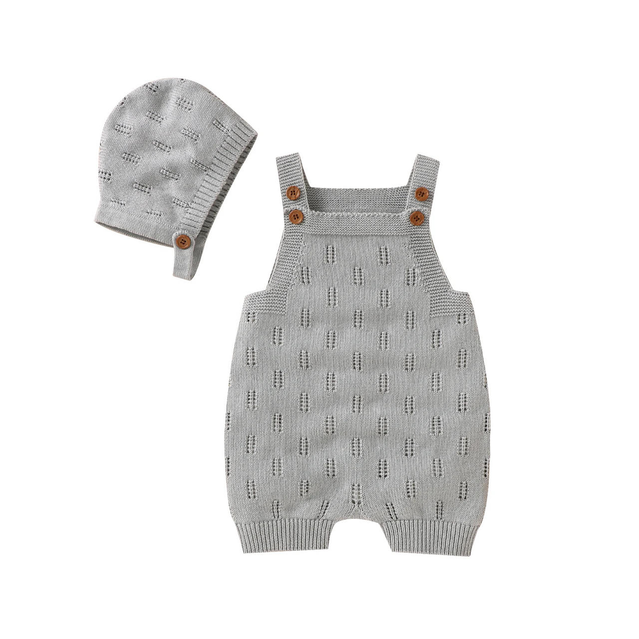 MiniCozy – Doux et confortable – Salopette tricotée pour bébé avec bonnet